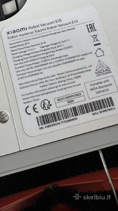 Dulkių siurblys-robotas Xiaomi Robot Vacuum E10, b - nuotraukos Nr. 3