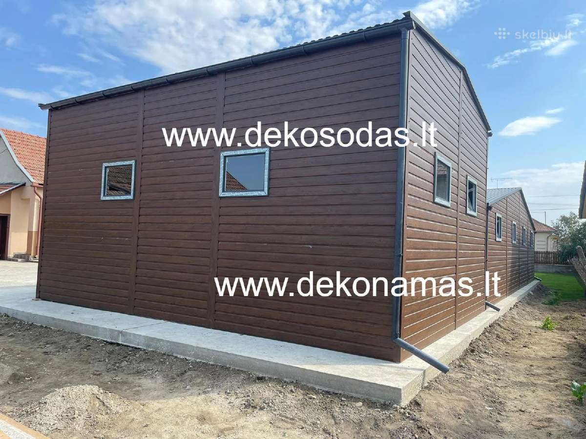 Skardinis garažas 6x8m su vartais,durimis,langais - nuotraukos Nr. 3