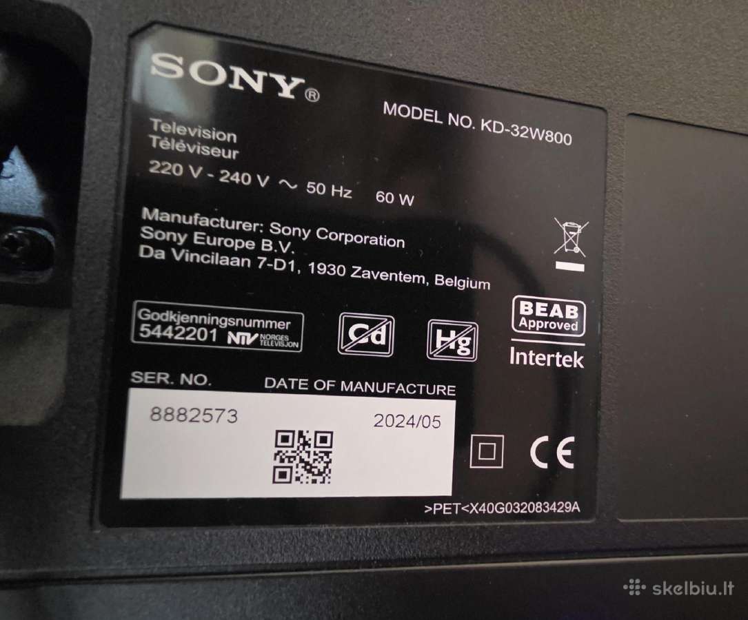 Sony Kd-32w800 televizorius - nuotraukos Nr. 2