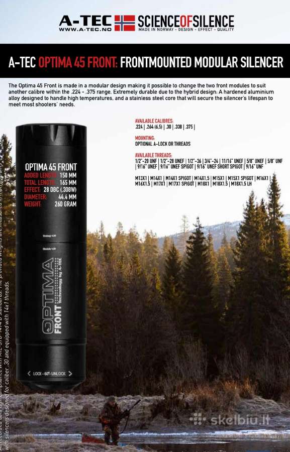 Domina duslintuvas A-tec Optima front 30 cal.