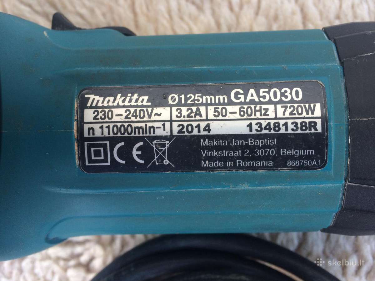 Makita Ga5030 kampinis šlifuoklis - bulgarkė - nuotraukos Nr. 2
