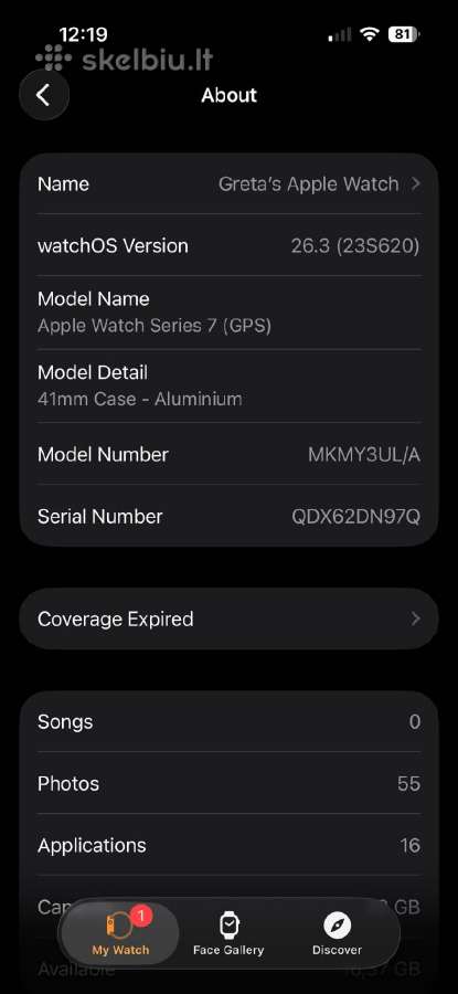 Apple Watch Series 7 41 mm,labai gera būklė - nuotraukos Nr. 2