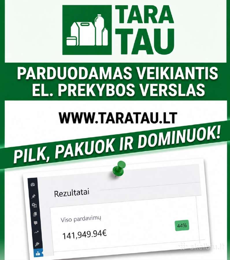 Parduodamas elektroninės prekybos verslas