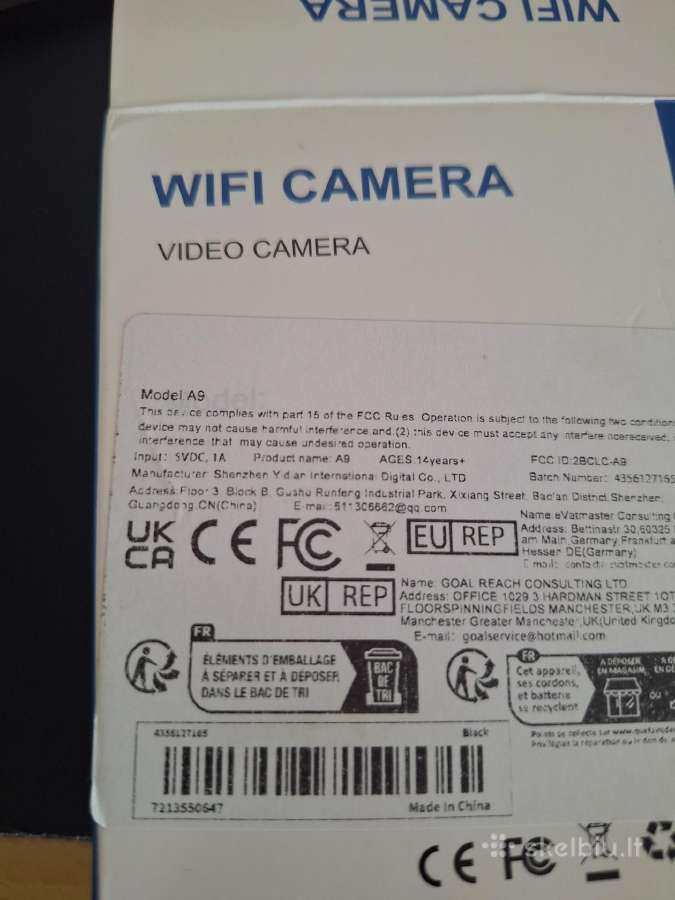 WiFi Camera A9 - nuotraukos Nr. 2