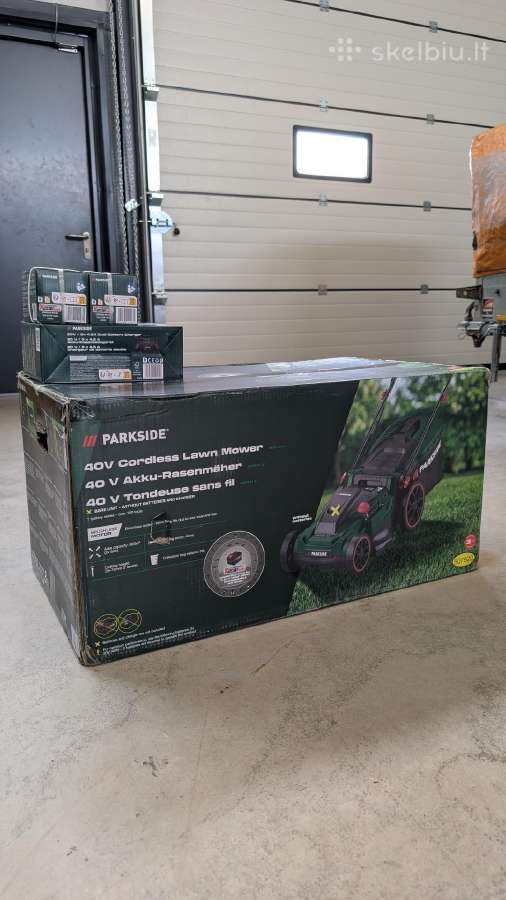 Parkside 40v (2x20v) bešepetėlinė vejapjovė