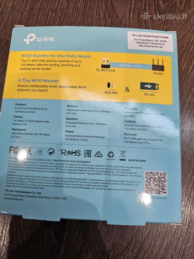 Nano Usb Wi-fi adapteris Tp-link Tl-wn725n - nuotraukos Nr. 2