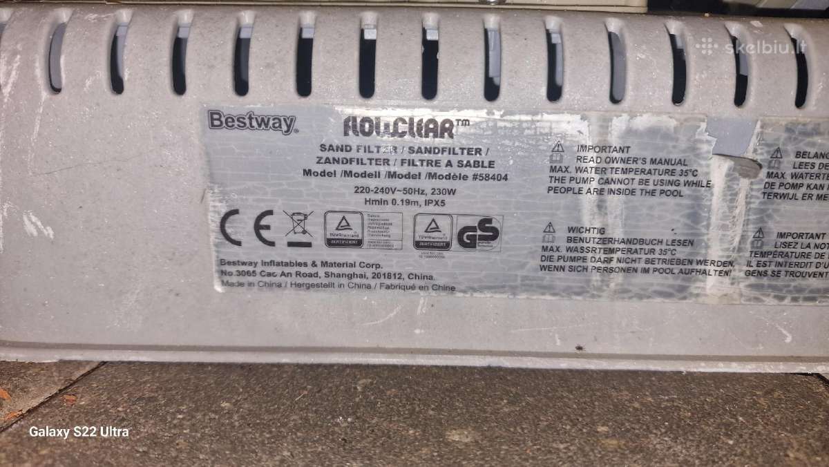 Bestway smelio filtras