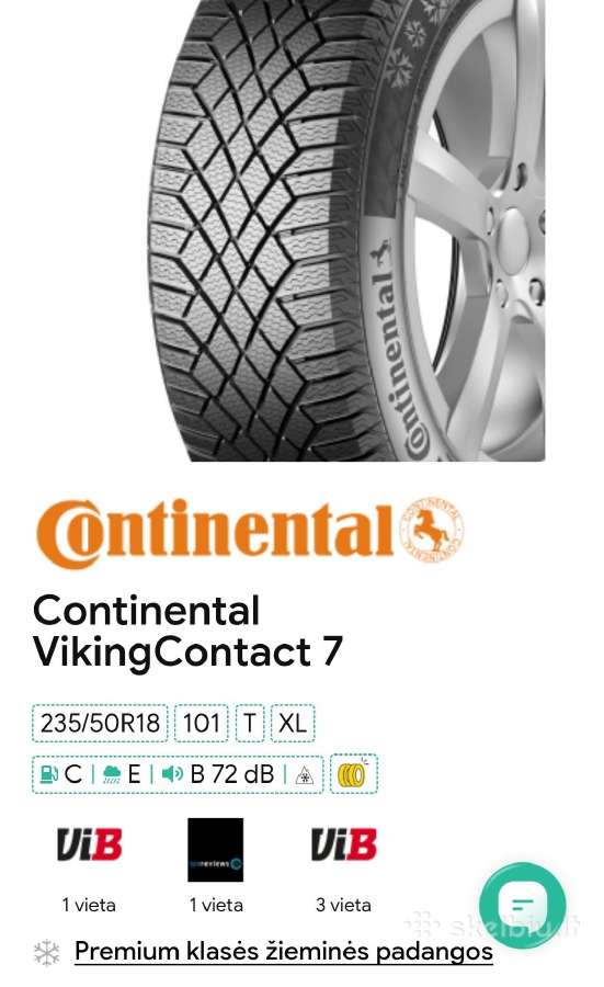 Žieminės naujos Continental Vikingcontakt 7 padang