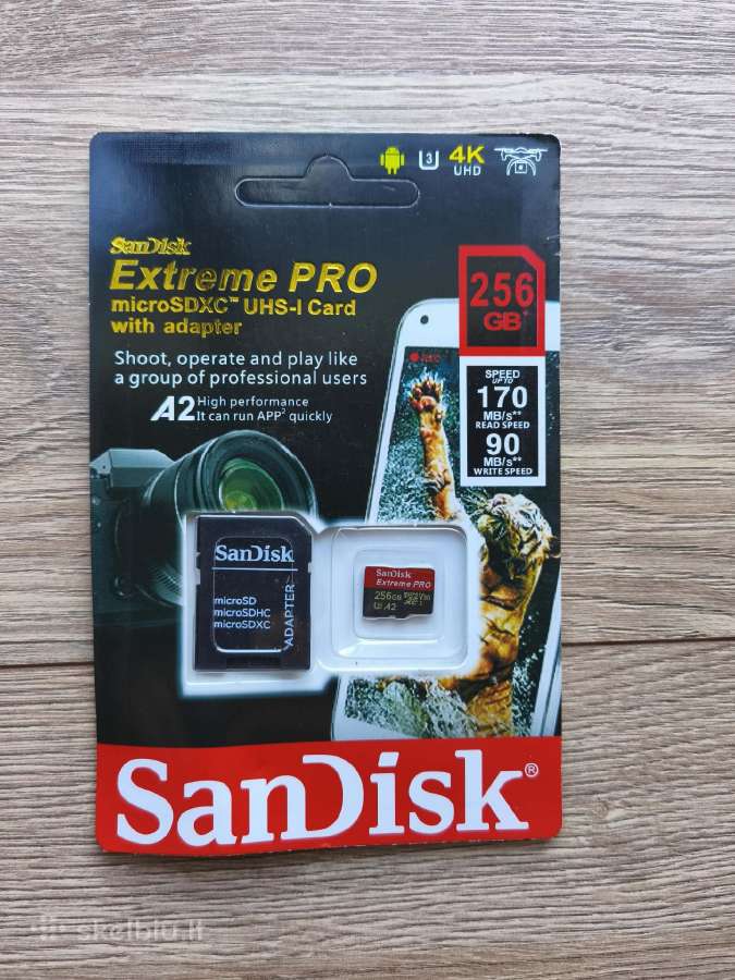 Atminties kortelės Sandisk 128gb, 256 GB, 512gb