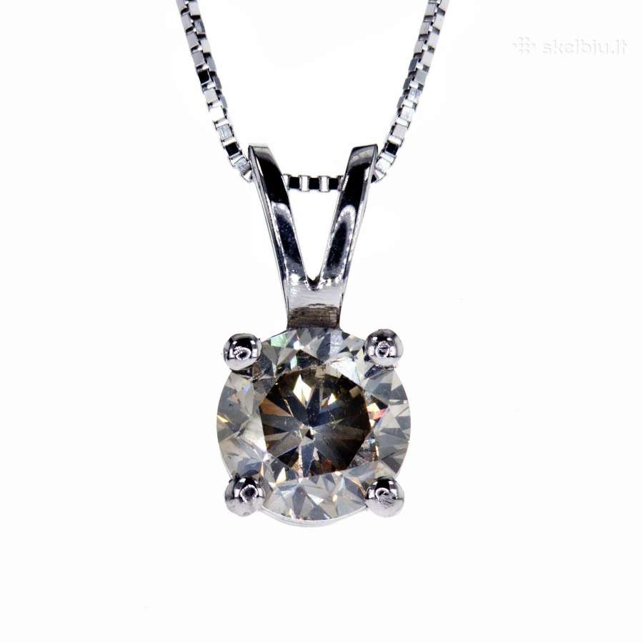 14k aukso pakabukas su natūraliu 1.03 ct briliantu
