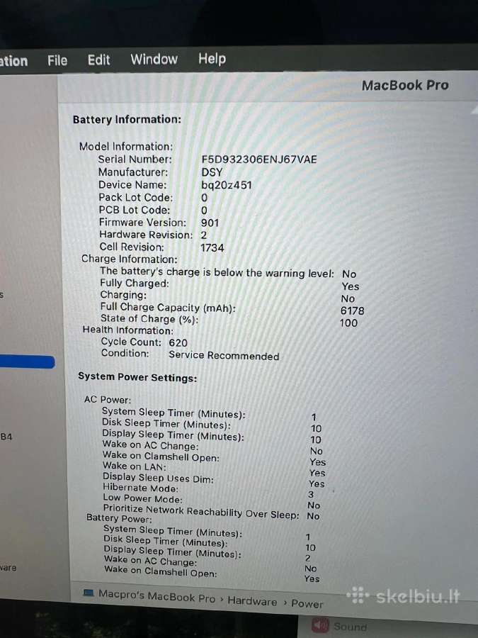 MacBook Pro 15 TB 2019 6-core Intel i7 16gb/256gb - nuotraukos Nr. 4