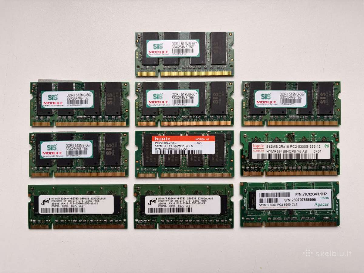 Ddr2 Pc2-5300 667mhz / Ddr Pc2700 (256mb, 512mb) - nuotraukos Nr. 2