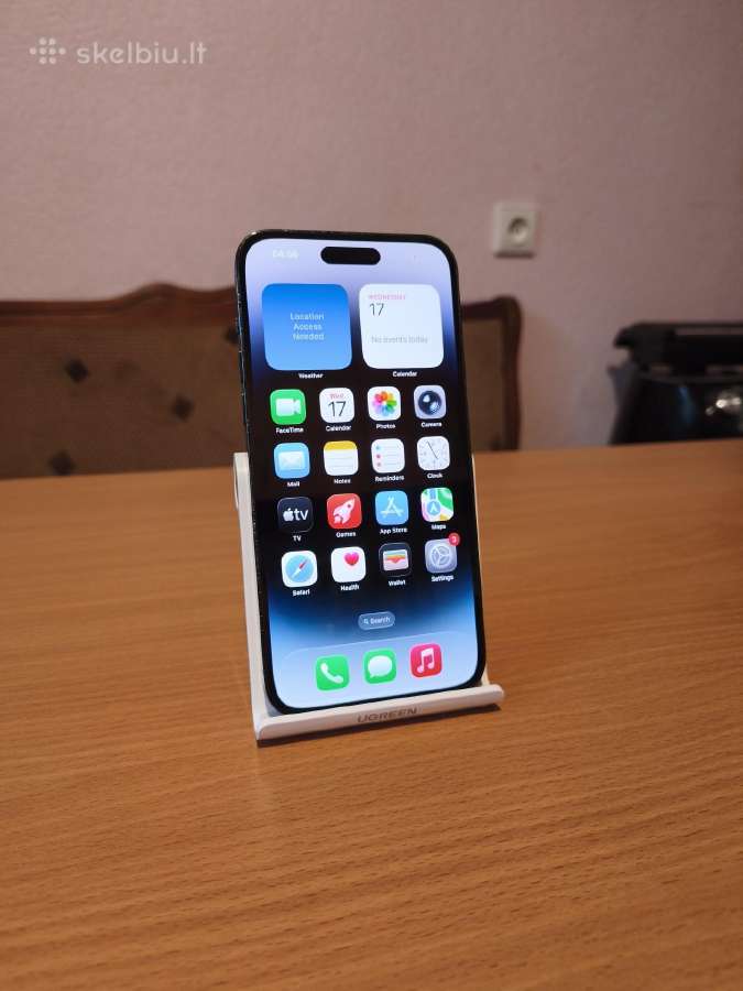 Juodas iPhone 14 pro max, 128gb