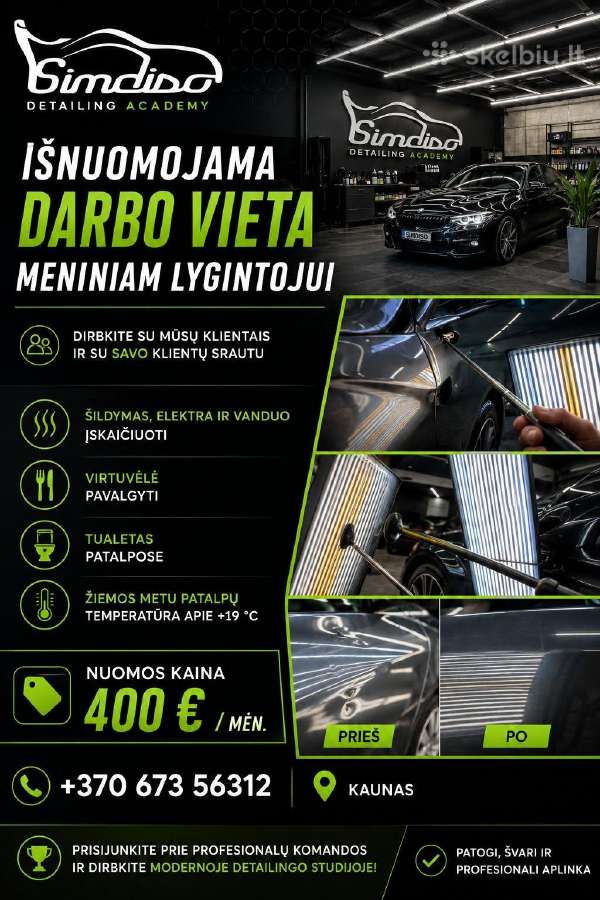 Išnuomojama darbo vieta meniniam lygintojui Kaune