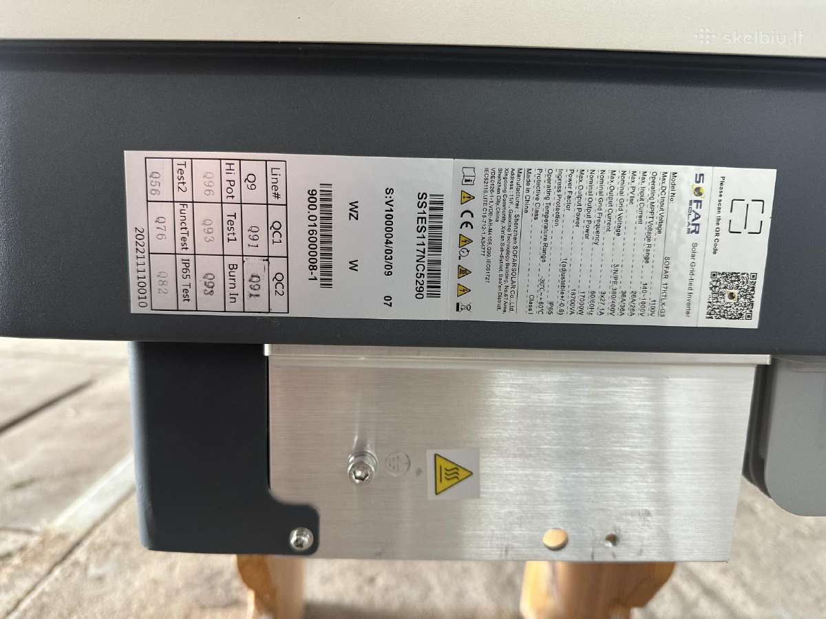 Inverteris saules elektrinei Sofar Solar 17 Ktlx-3 - nuotraukos Nr. 2