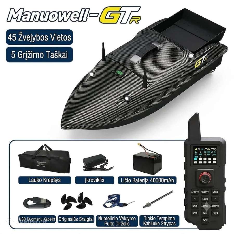Gtr GPS Pašaro laivelis gylio temperatūros sensori