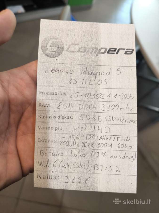 Lenovo i5 10th/15,6"ips/ddr4/512 GB SSD nvme/w11 - nuotraukos Nr. 15
