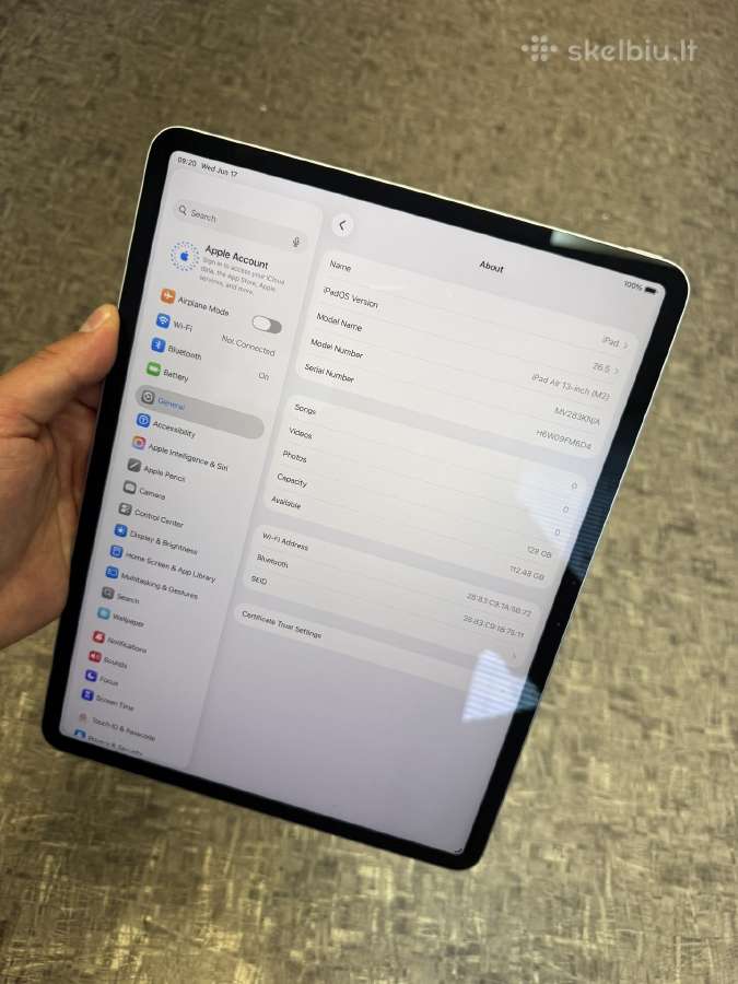 iPad Air 13" (M2) / 128gb / Blue / Baterija 100% - nuotraukos Nr. 6