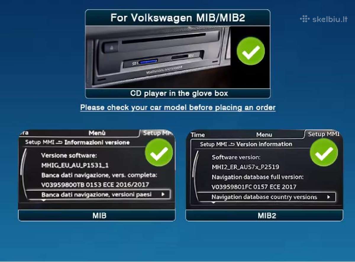 Volkswagen Mib / Mib2 Carplay / Android Auto - nuotraukos Nr. 2