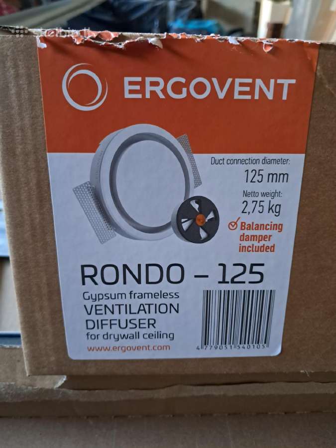 Ergovent Rondo priglaistomas oro difuzorius