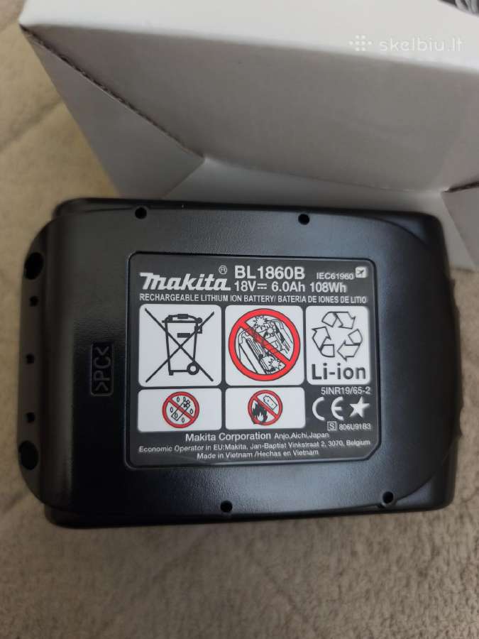 Makita 6ah Bl1860b aftermarket - nuotraukos Nr. 3