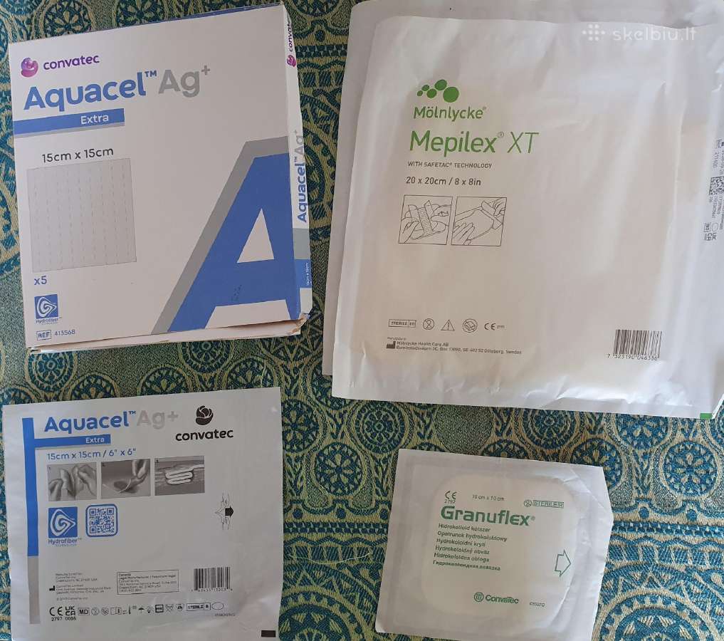 Medicininiai tvarsčiai Aquacel Ag+, Mepilex XT, Gr
