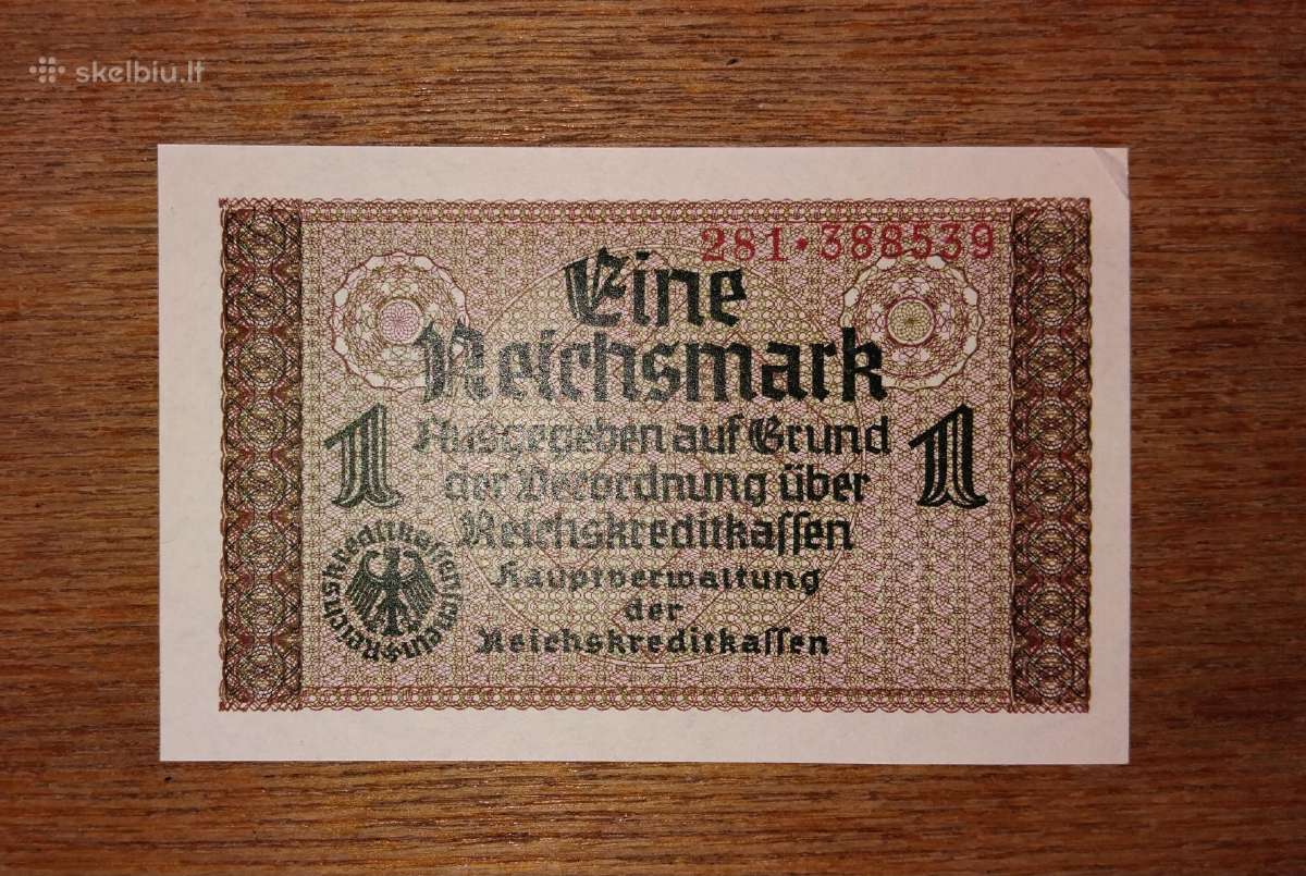 Vokietijos 1 reichsmark banknotas