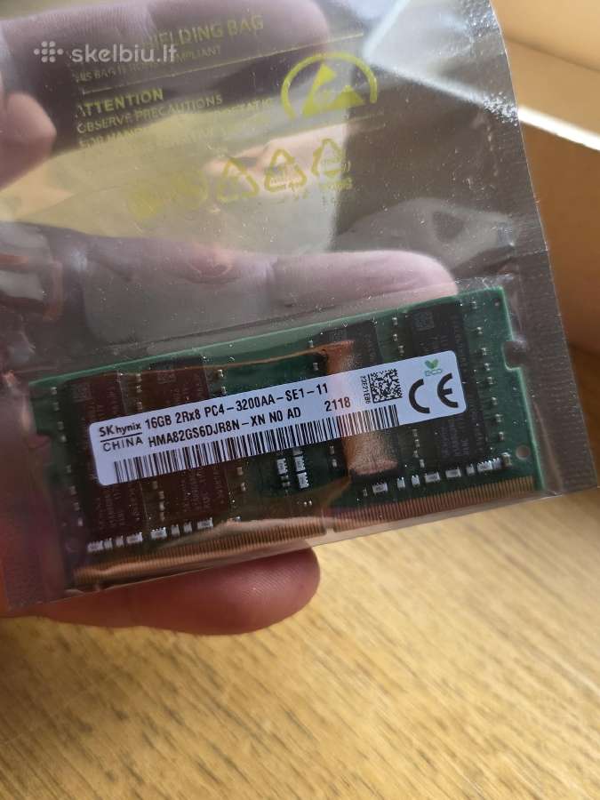 1 x 16gb Ddr4 Pc4-3200aa sodimm RAM Atmintis