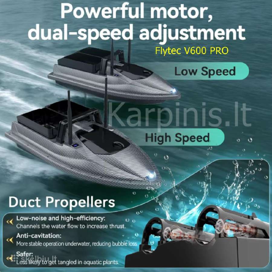 Flytec V600 Pro laivelis su GPS ir Echolotu 500 m - nuotraukos Nr. 10