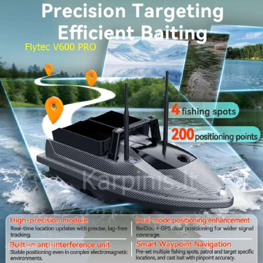 Flytec V600 Pro laivelis su GPS ir Echolotu 500 m - nuotraukos Nr. 11