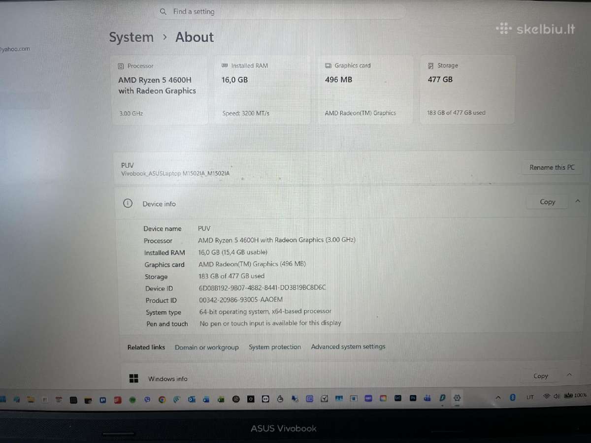 Asus Vivobook 15 16 GB RAM 512 GB SSD - nuotraukos Nr. 2