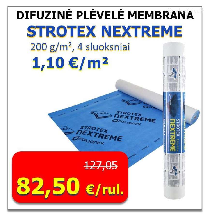 Difuzinė plėvelė membrana Nextreme 200g-1.10 e/m2!