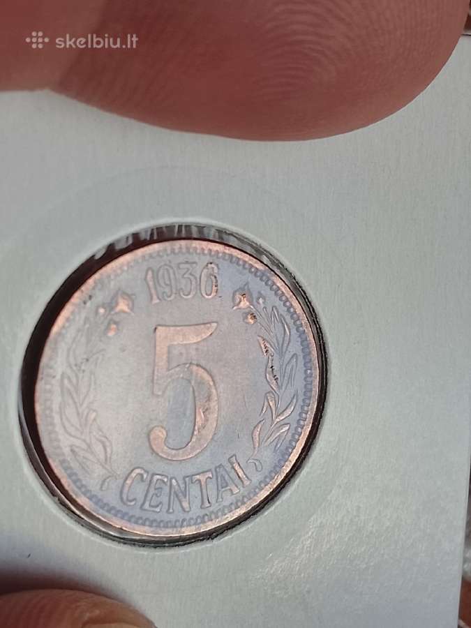 5 centai 1936m.grazi moneta