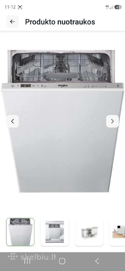 Įmontuojama indaplovė Whirlpool Wsic 3m17