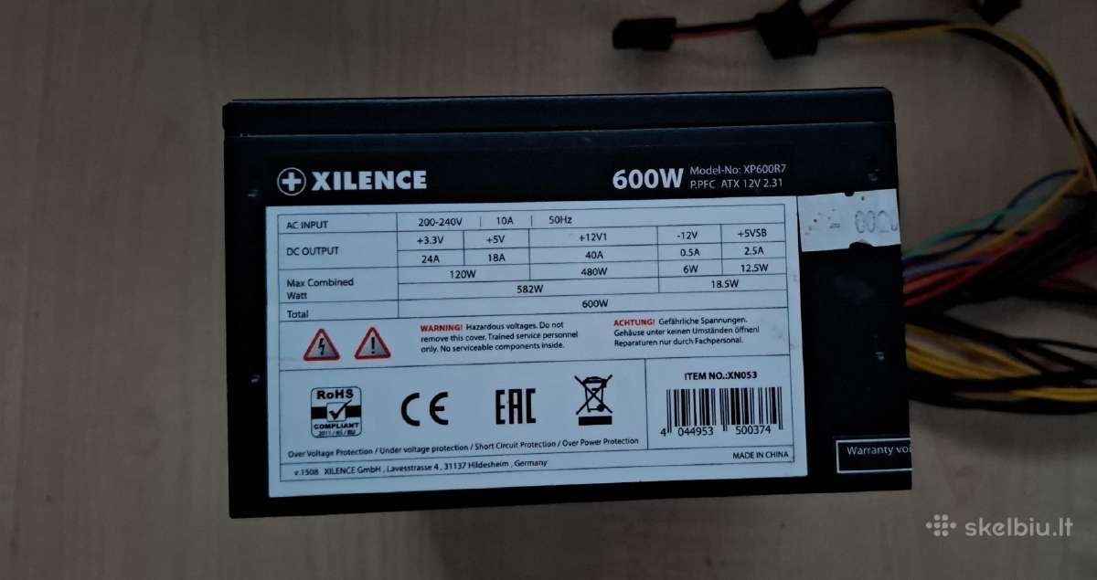 Xilence 600w maitinimo blokas - nuotraukos Nr. 2