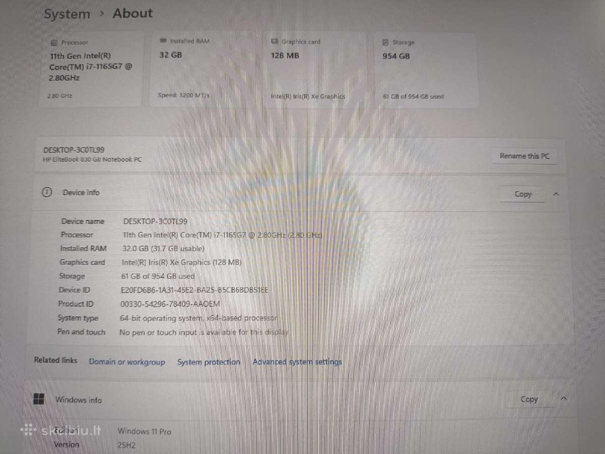 Elitebook 830 G8 13.3 Fhd Ips i7-1165g7 32gb 1tb - nuotraukos Nr. 4