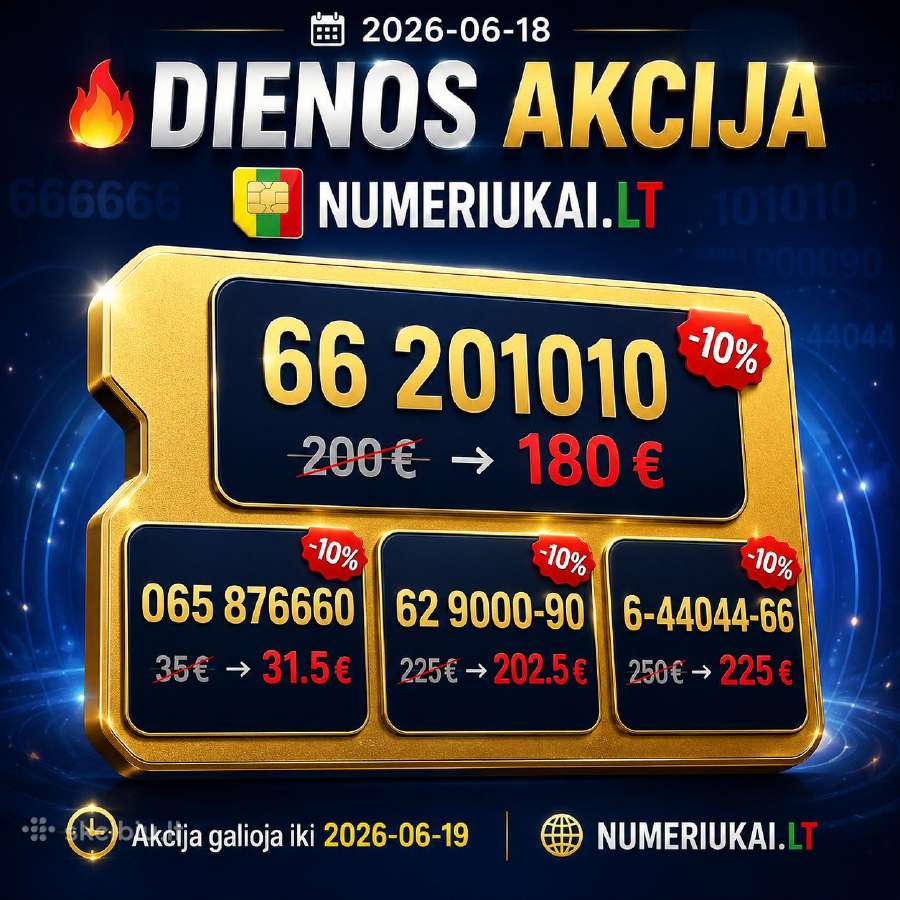 Gražūs telefono numeriai – 10.000 Nr, pigūs planai - nuotraukos Nr. 7