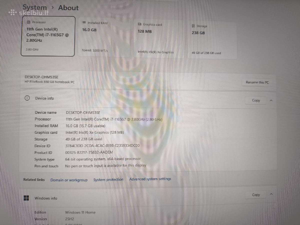 Elitebook 830 G8 13.3 Fhd Ips i7-1165g7 16gb 256gb - nuotraukos Nr. 4
