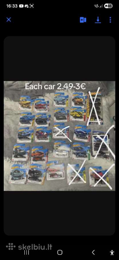 Hot wheels modeliukai nuo 2.49 iki 3€ už vnt