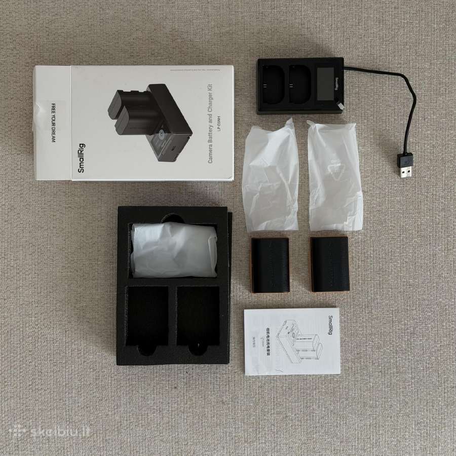 Smallrig Lp-e6nh battery pack + LCD Charger