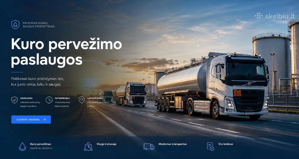 Transportuojame kurą benžovežiais po Lietuvą