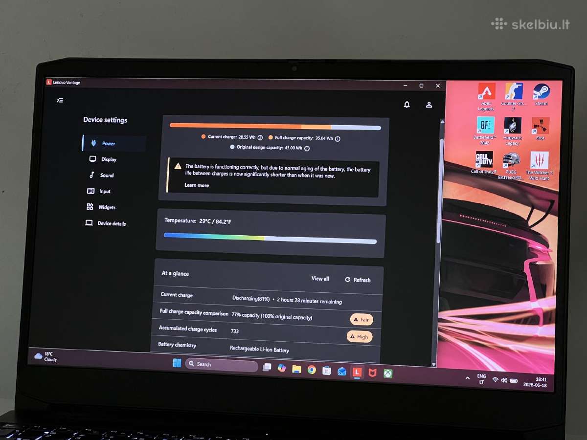 Parduodamas Ideapad Gaming su Rtx 3050, Ryzen 5. - nuotraukos Nr. 10