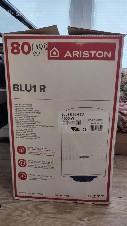 Naujas boileris Ariston Blu1 R 80 Horizontalus - nuotraukos Nr. 3