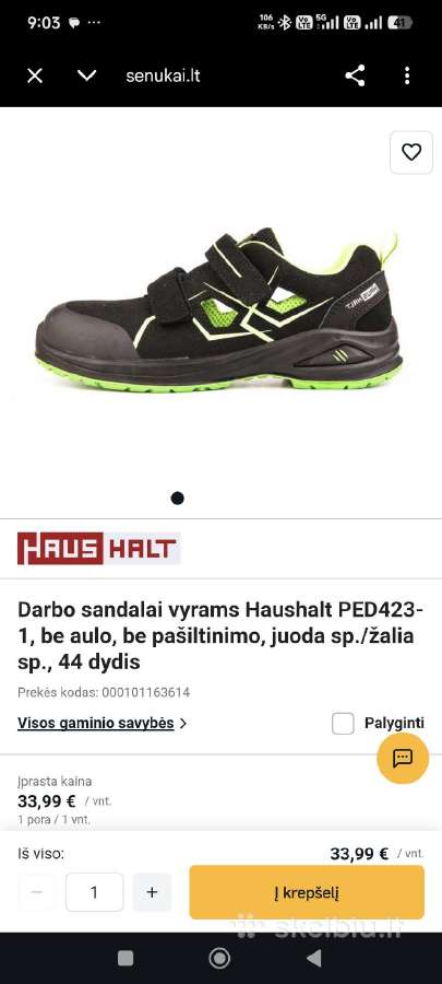 Darbiniai batai, nauji 44 ismiera, vasariai
