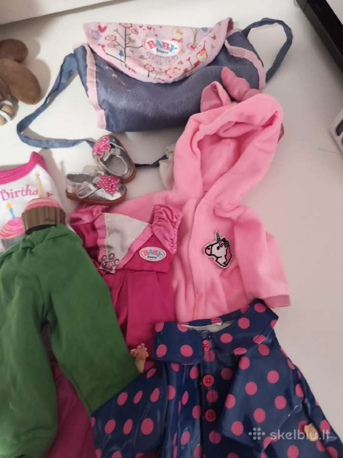 Naudoti žaisti baby born lėlei rūbeliai ir tasyte
