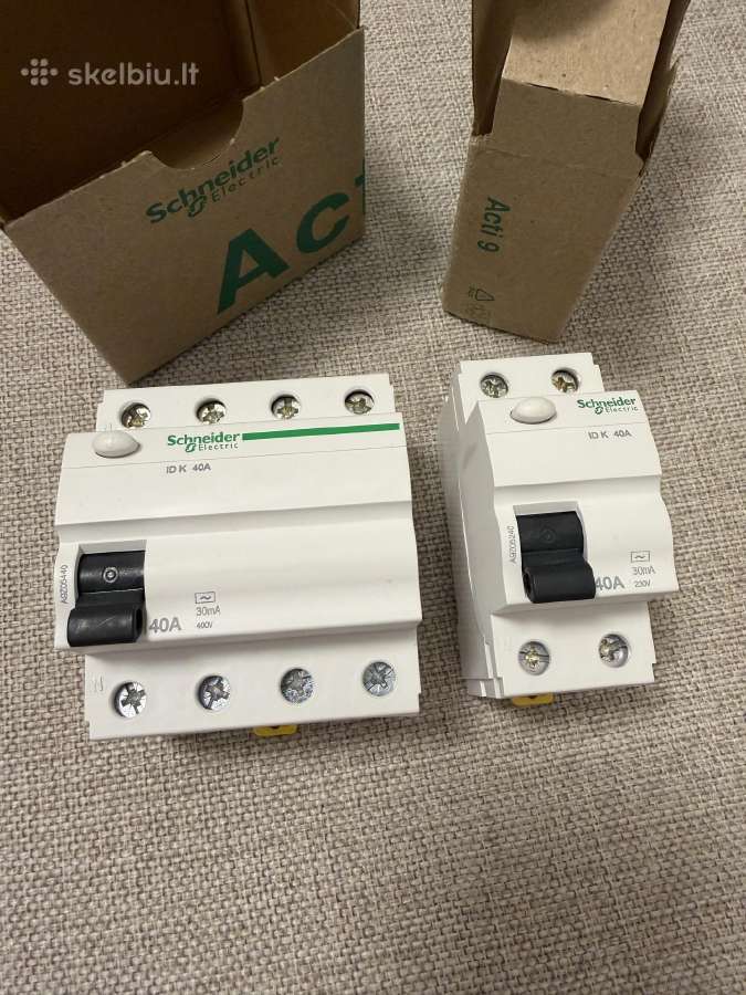 Srovės nuotekio relės Schneider Electric 40a