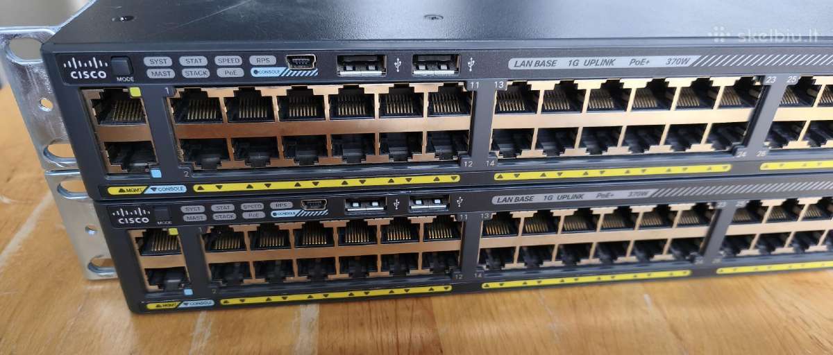 Cisco 2960 48p 1gbps port Poe komutatorius switch - nuotraukos Nr. 2