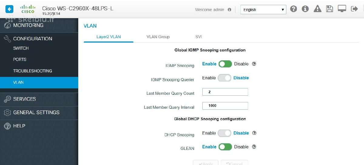 Cisco 2960 48p 1gbps port Poe komutatorius switch - nuotraukos Nr. 4