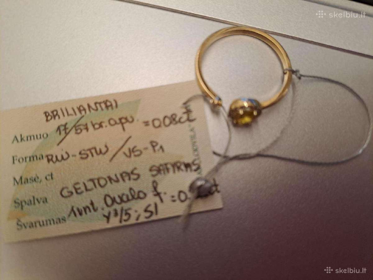 Aukso žiedas su safyrais ir deimantais