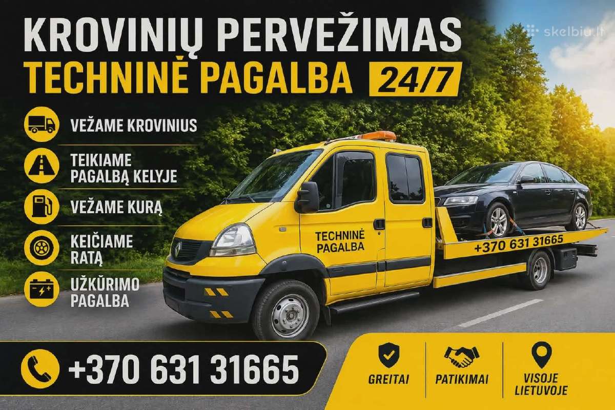 Techninė pagalba kelyje. Tralo paslaugos